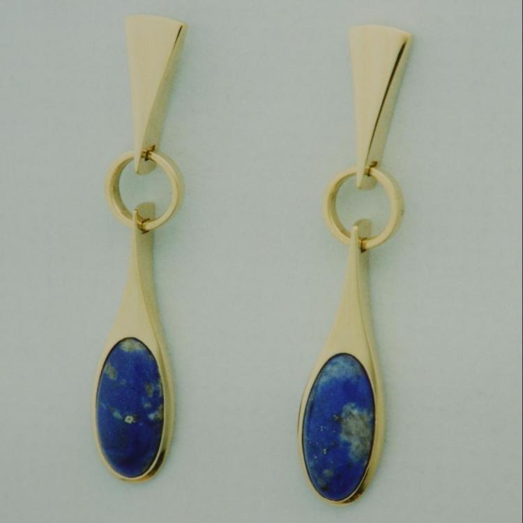 Lapis Lazuli Dangle Earrings in 18 k. y. | Earrings | Wesley